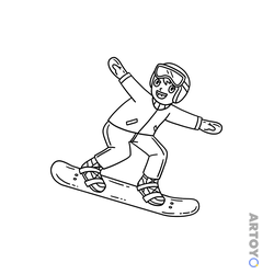Раскраска Катание на сноуборде