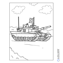 Раскраска Японский танк Тип 90 — А4