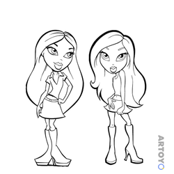 Раскраска Bratz сплетничают