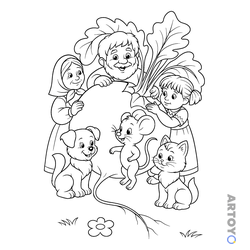 Раскраска Вытянули репку