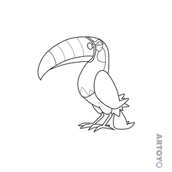 Раскраска Покемон Туканон #0733, чёрно-белый контур