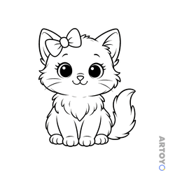Раскраска Милый котенок
