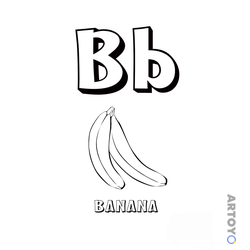 Буква B английского алфавита — раскраска для распечатки