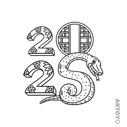 Раскраска Змея 2025 — А4