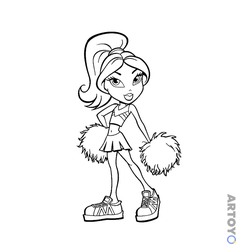 Раскраска Bratz репетирует танец — А4