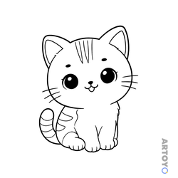 Раскраска «Добрый котёнок» из категории Коты кошки, котят