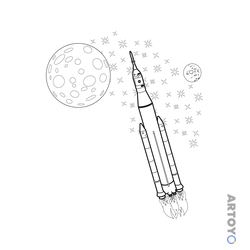 Раскраска Система космических запусков SLS — А4