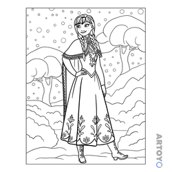 Раскраска Сестра Эльзы - Анна — А4