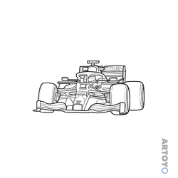 Простой гоночный болид Red Bull — раскраска для распечатки
