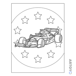 Гоночные и спортивные машины: раскраска Гоночная машина Red Bull RB16B
