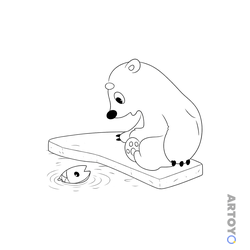 Раскраска Умка и рыбка — А4