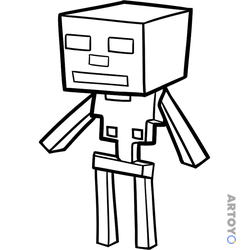 Раскраска Скелет Minecraft — А4