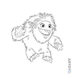 Раскраска Йети из мультфильма Эверест — А4