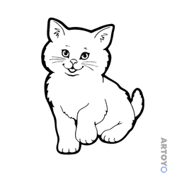 Коты кошки, котят: раскраска Милая кошечка
