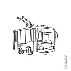 Троллейбусы: раскраска Милый троллейбус