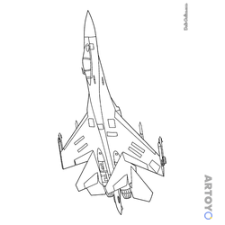 Раскраска «Военный истребитель» из категории Истребители