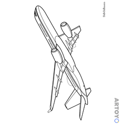Самолёт ТУ-204 — раскраска для распечатки