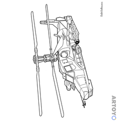 Раскраска Вертолёт КА-50 Чёрная акула