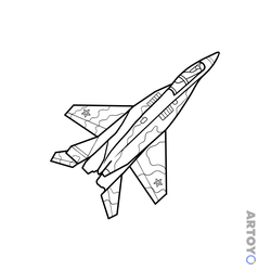 Раскраска «Военный самолёт МиГ-29» из категории Истребители