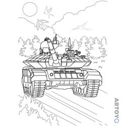 Раскраска Танк и ласточки