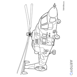 Раскраска Вертолёт КА-60 Касатка, чёрно-белый контур