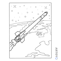 Раскраска Ракета-носитель SpaceX Falcon