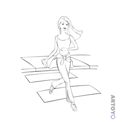 Раскраска Barbie на пробежке — А4