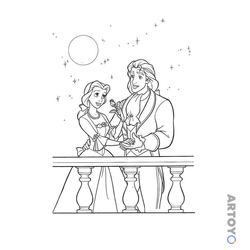Принцессы: раскраска Принц и принцесса