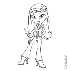 Bratz купила новые сапожки — раскраска для распечатки