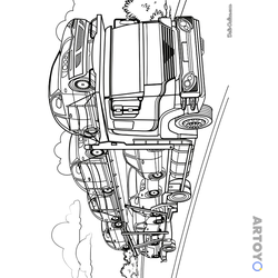 Грузовики: раскраска Двухярусный автовоз