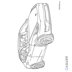 Электрический кроссовер Тесла Model X — раскраска для распечатки