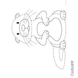Рисование по точкам Выдра — А4