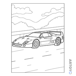 Машины Феррари: раскраска Феррари F40
