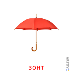 Карточка Домана Зонт, чёрно-белый контур