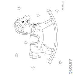 Игрушка лошадка — раскраска для распечатки