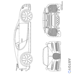 Раскраска Бугатти Chiron с разных ракурсов, чёрно-белый контур