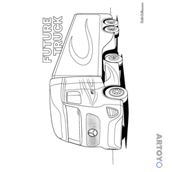 Раскраска Фура Мерседес Future Truck — А4