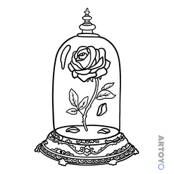 Раскраска Роза из Красавицы и Чудовища — А4