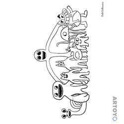 Раскраска Команда детского сада Банбана — А4