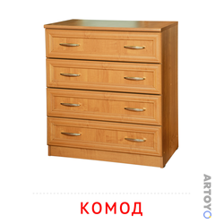 Карточка Домана Комод, чёрно-белый контур