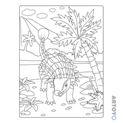 Раскраска Бронированный Анкилозавр — А4