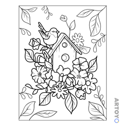 Раскраска Скворечник — А4