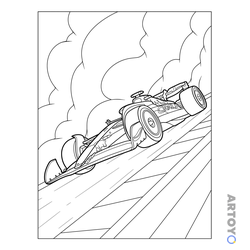 Гоночный болид Red Bull Racing RB18 — раскраска для распечатки