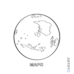 Планеты Солнечной системы: раскраска Планета Марс