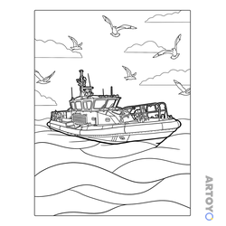 Корабли: раскраска Корабль морского патруля