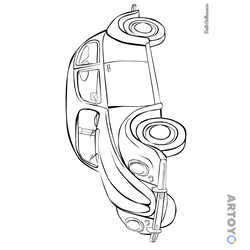 Раскраска Машина Фольксваген жук — А4