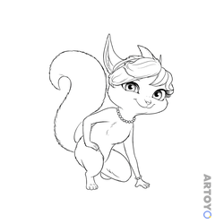 Варя в форме белочки — раскраска для распечатки