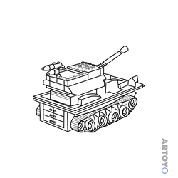 Раскраска Лего танк