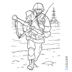 Раскраска Солдат с ПЗРК
