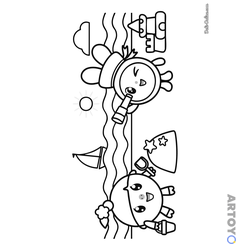Раскраска Малышарики на пляже — А4